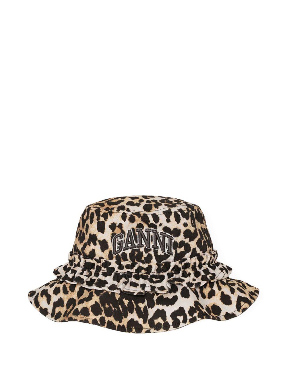 Cappello bucket con ricamo in marrone Ganni - donna 