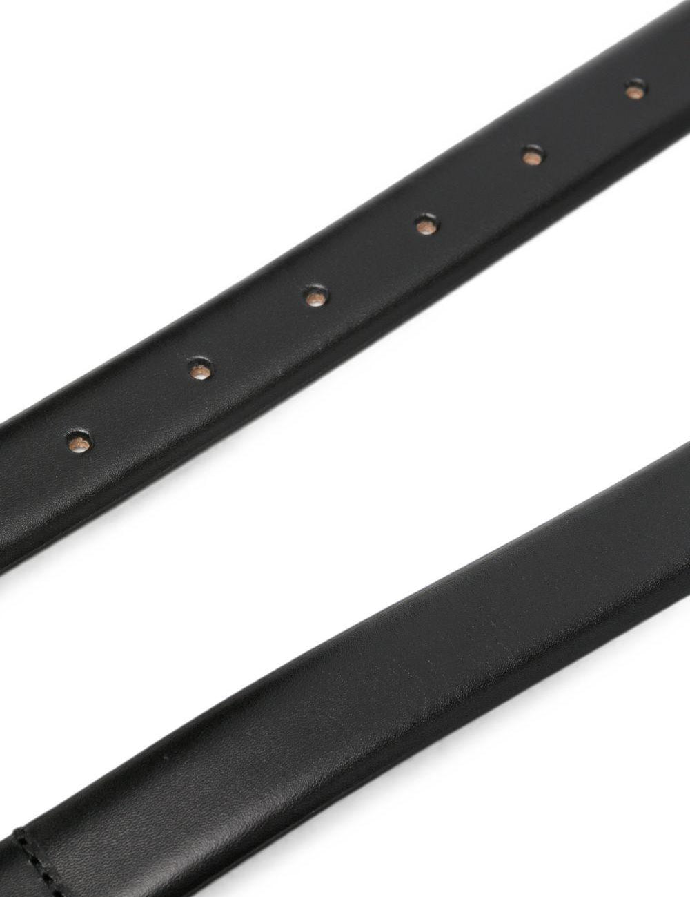 Cintura in pelle helica in nero 