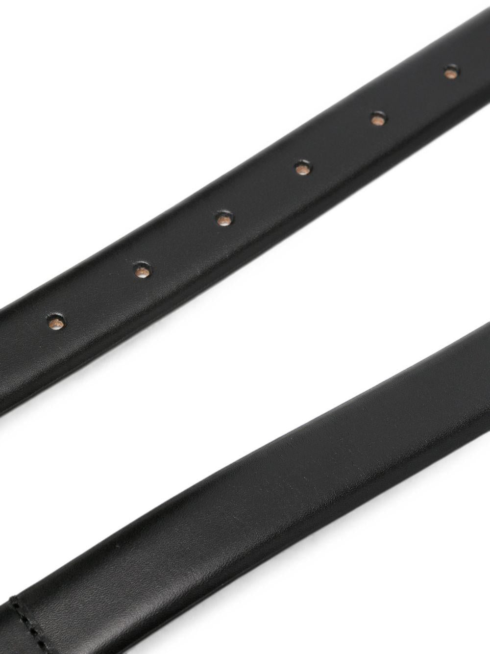 Cintura in pelle helica in nero 
