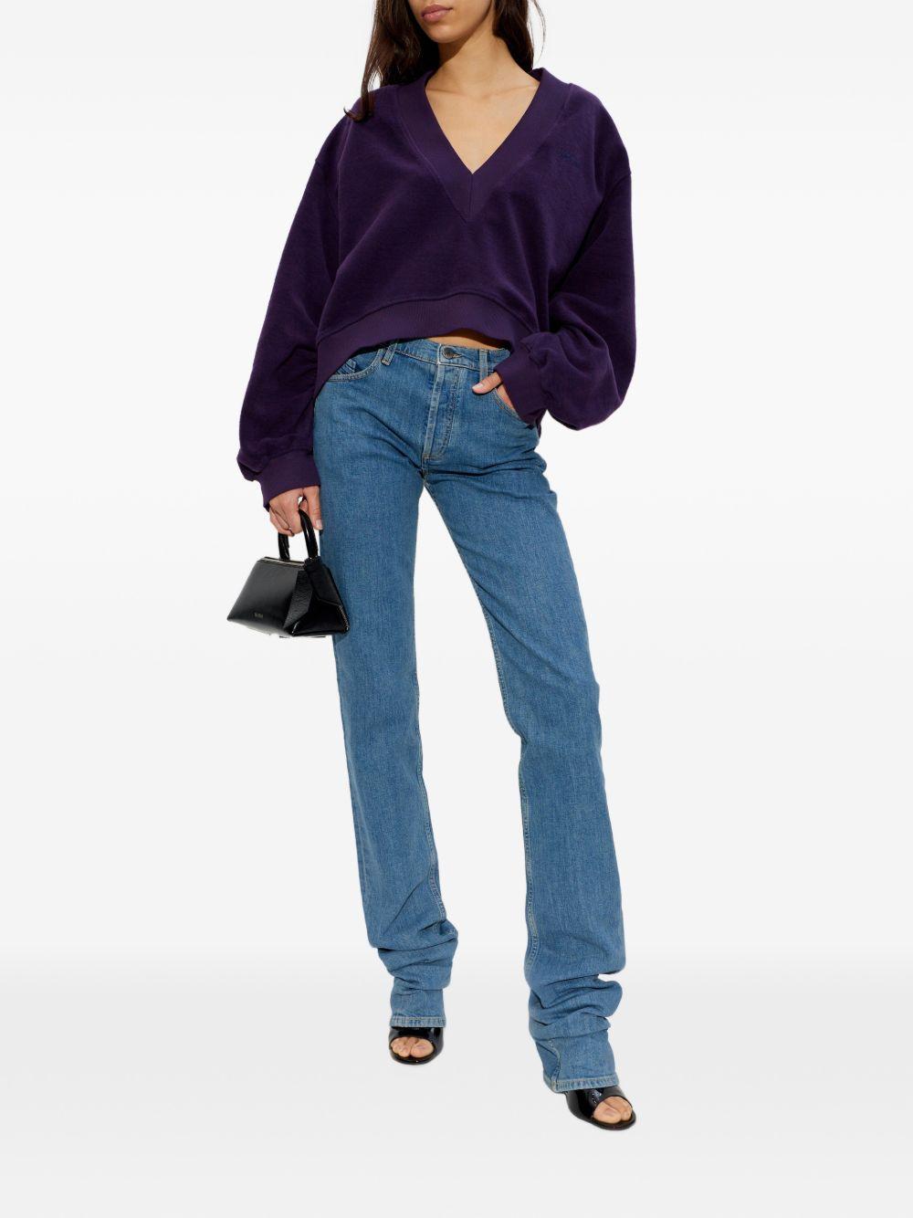 Felpa con scollo a V in viola The attico - donna 