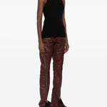 Top a coste a collo alto in nero Rick owens - donna 