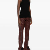 Top a coste a collo alto in nero Rick owens - donna 