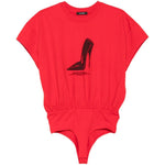 Body con stampa logo in rosso Willy chavarria - donna 