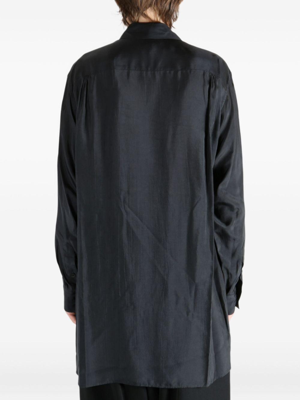 Camicia lunga con doppio colletto in nero Yohji yamamoto - uomo 