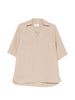 T-shirt con scollo a v ermo in beige Loulou de saison - donna