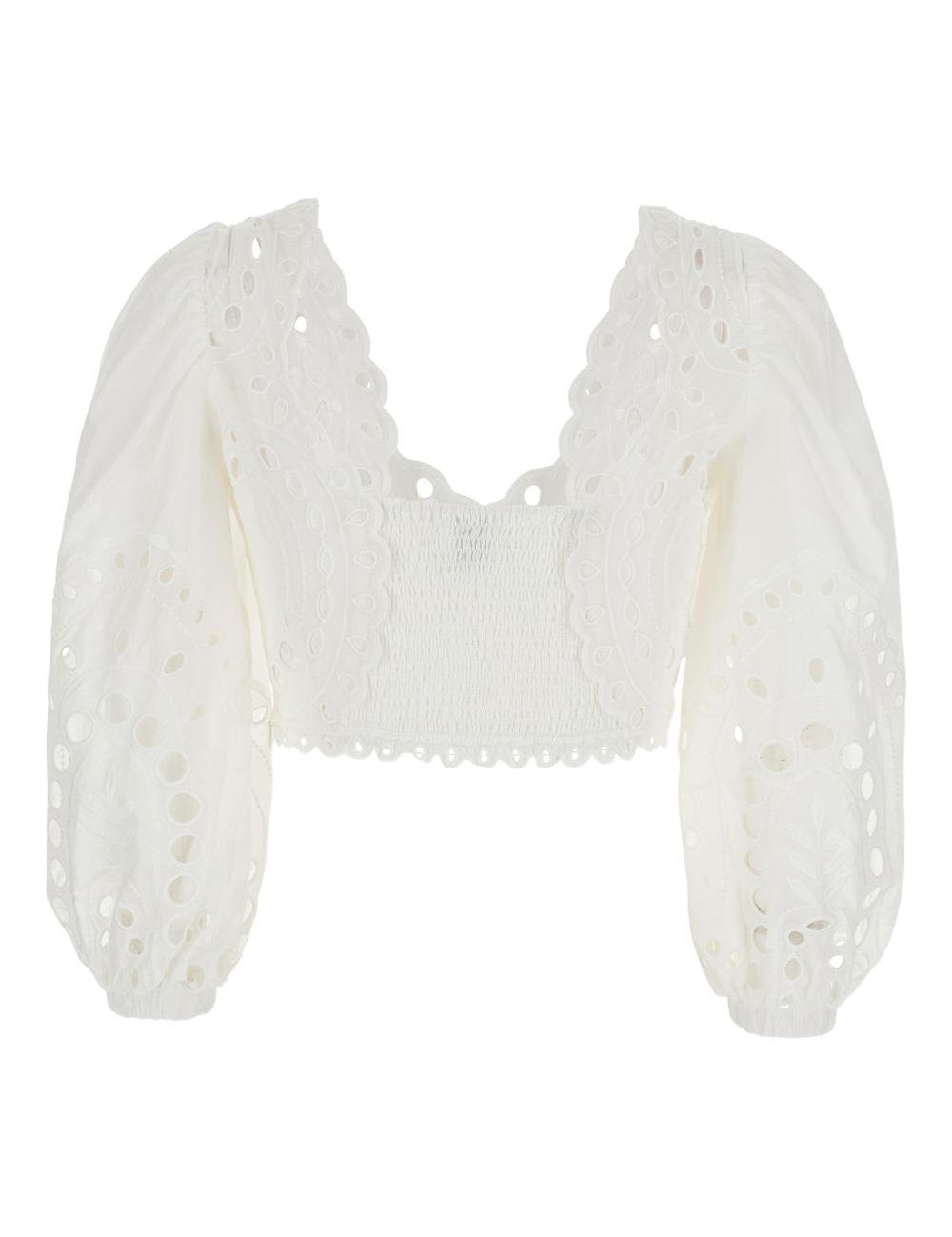 Top crop con occhielli in bianco Charo ruiz ibiza 1989 - donna 
