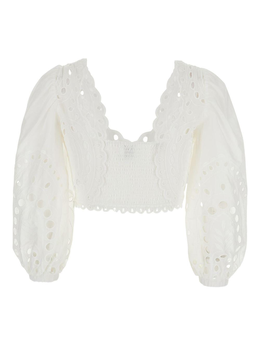 Top crop con occhielli in bianco Charo ruiz ibiza 1989 - donna 