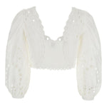 Top crop con occhielli in bianco Charo ruiz ibiza 1989 - donna 