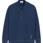 Polo Ami de Coeur con logo in blu Ami paris - uomo 