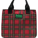 Borsa a quadri in rosso e nero 