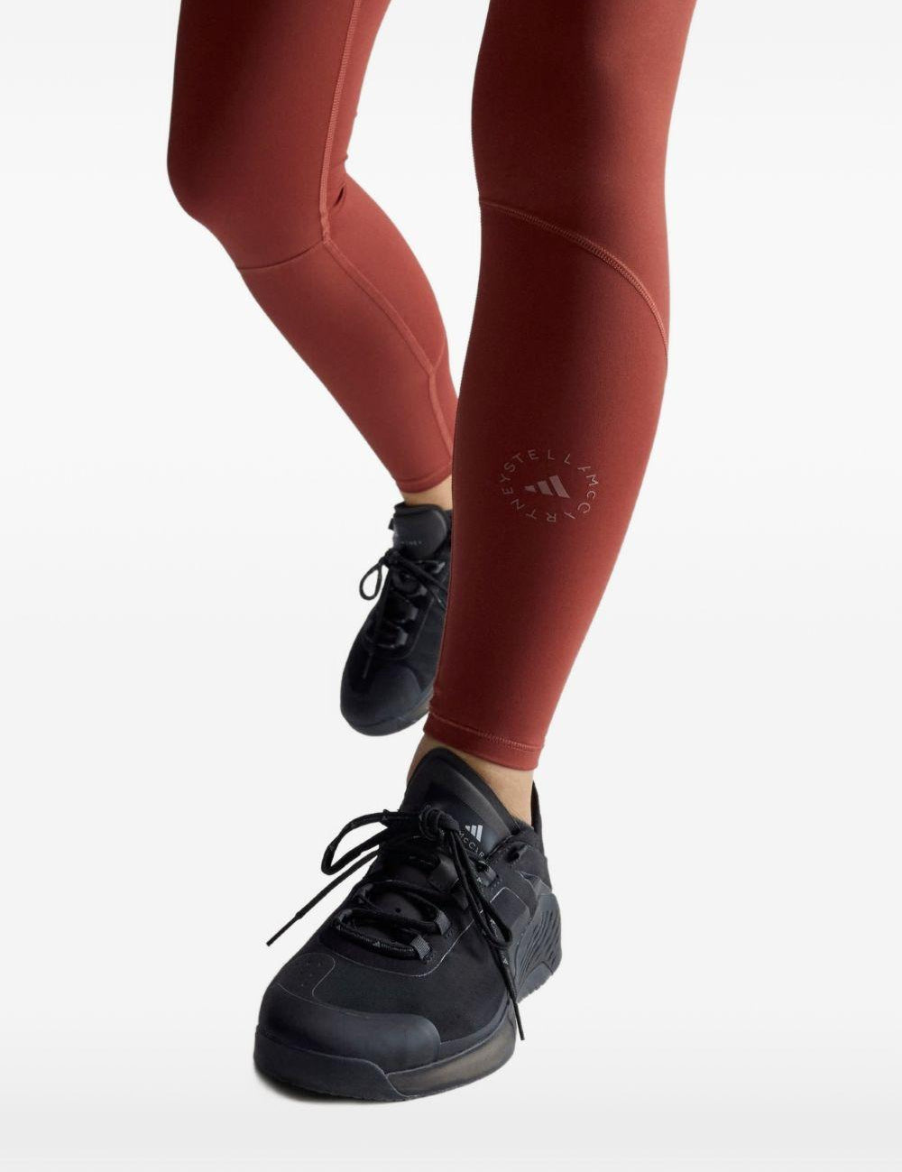 Leggings con logo in rosa cipolla Adidas by stella mc cartney - donna 