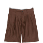 Pantaloncini con pieghe in marrone Laneus - uomo 