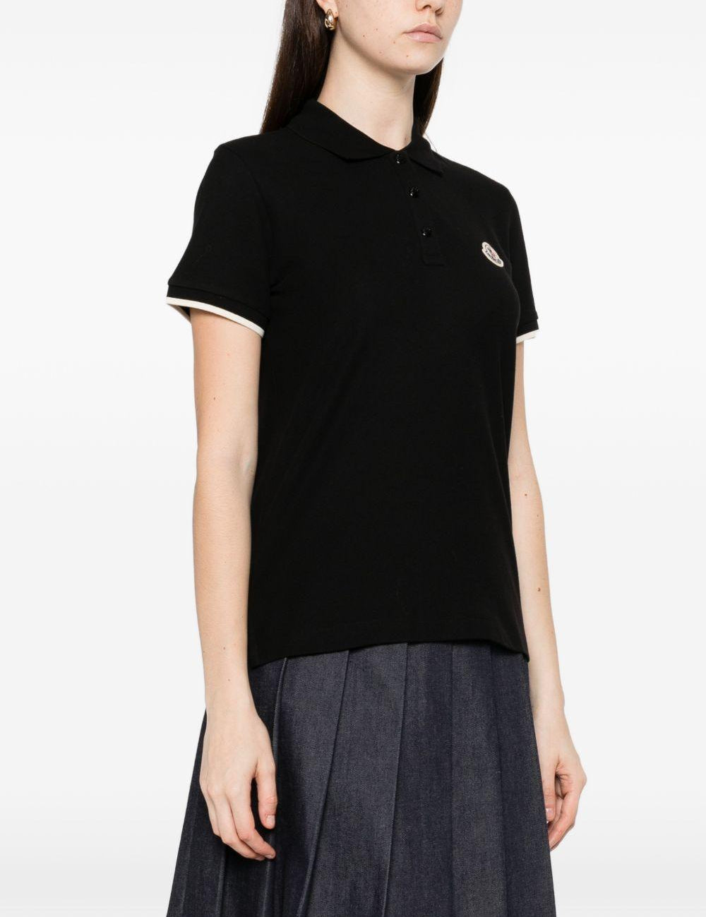 Polo a maniche corte in nero Moncler - donna 