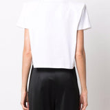 T-shirt con dettagli all'uncinetto in bianco - Magda butrym - donna 