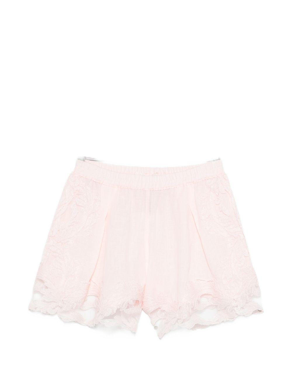 Pantaloncini con bordo in pizzo in rosa Maurizio - donna 