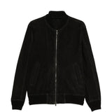 Bomber in pelle scamosciata in nero Salvatore santoro - uomo 