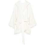 Cappotto con frange e cintura in bianco Batakovic - donna 