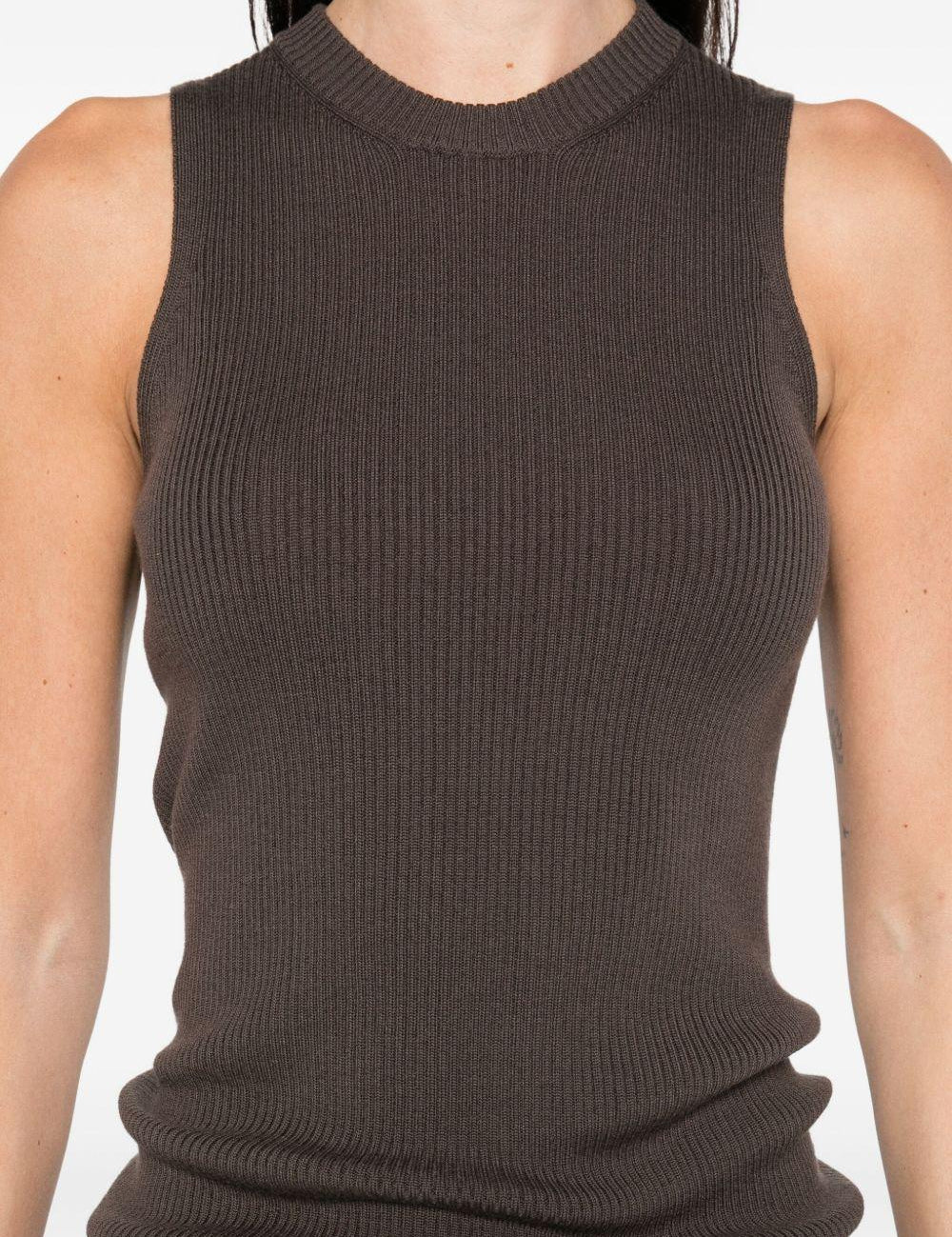 Top a coste in marrone Rick owens - donna 