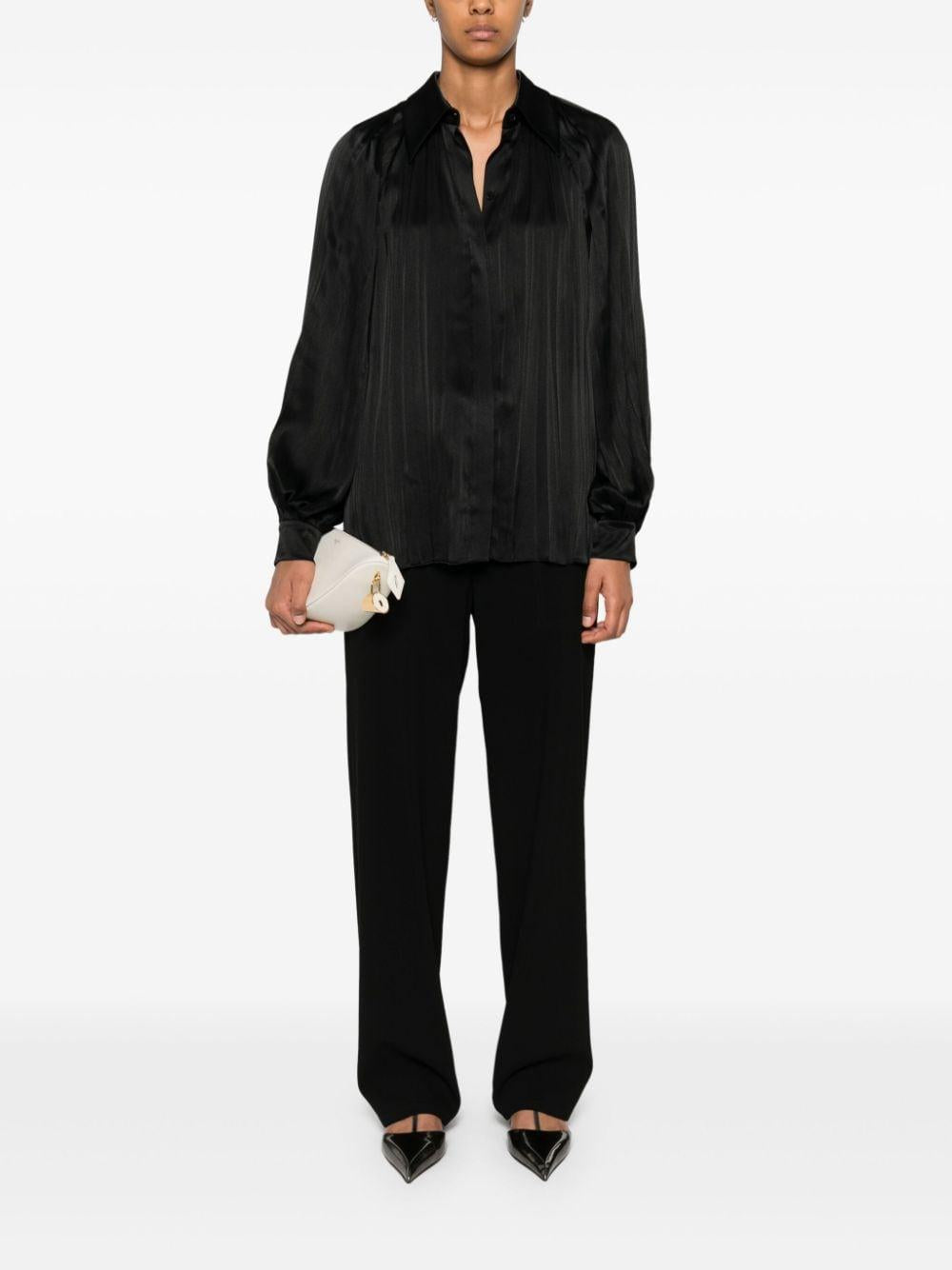 Camicia plissettata in nero Alberta Ferretti - donna 