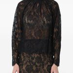Blusa in pizzo in nero 