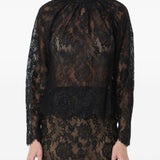 Blusa in pizzo in nero 