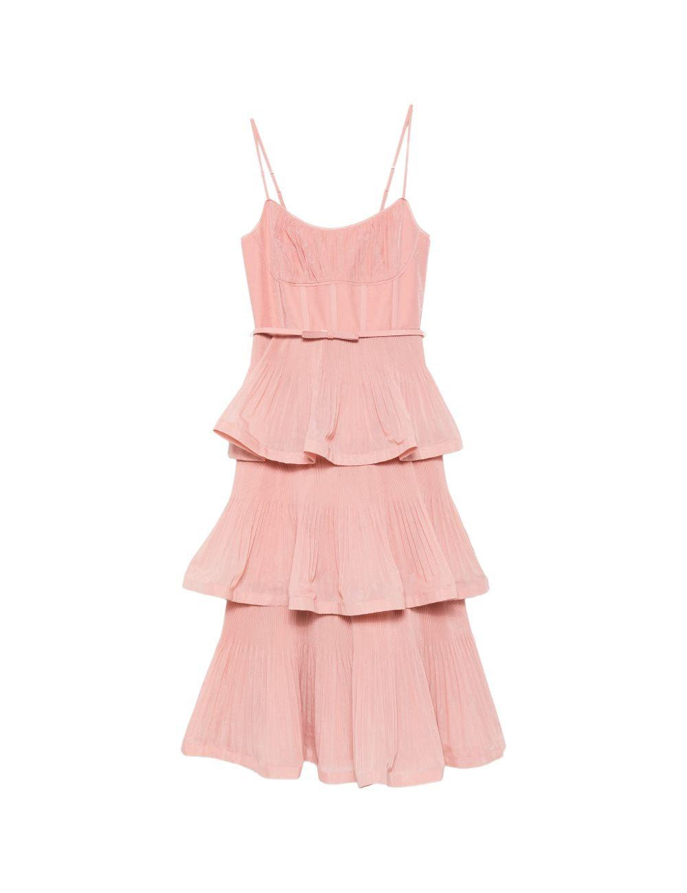 Abito midi con balze in rosa Zimmermann - donna 