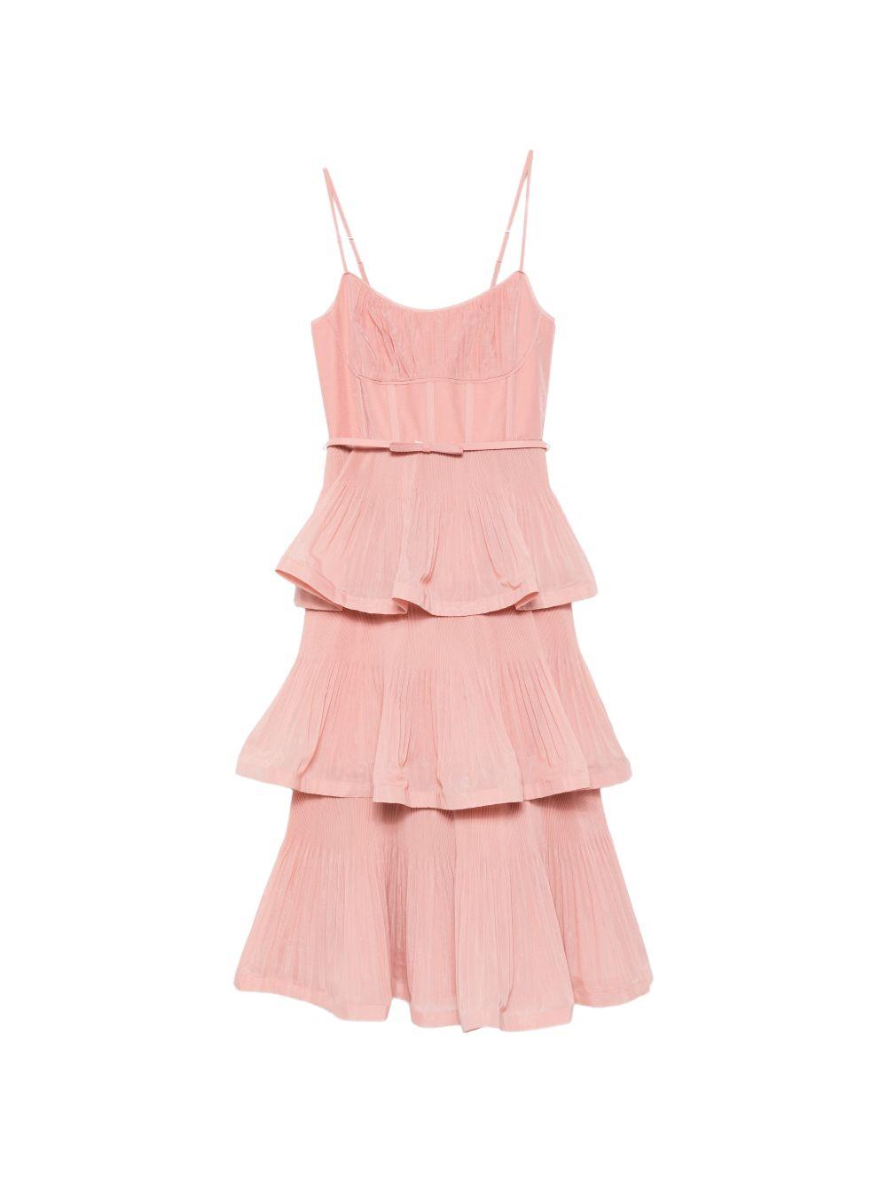 Abito midi con balze in rosa Zimmermann - donna 