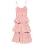 Abito midi con balze in rosa Zimmermann - donna 