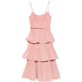 Abito midi con balze in rosa Zimmermann - donna 