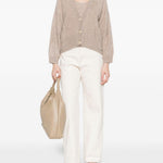Top con finitura spazzolata in beige Gotha - donna 