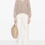 Top con finitura spazzolata in beige Gotha - donna 
