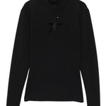Top a collo alto con stella in nero Mugler - donna 