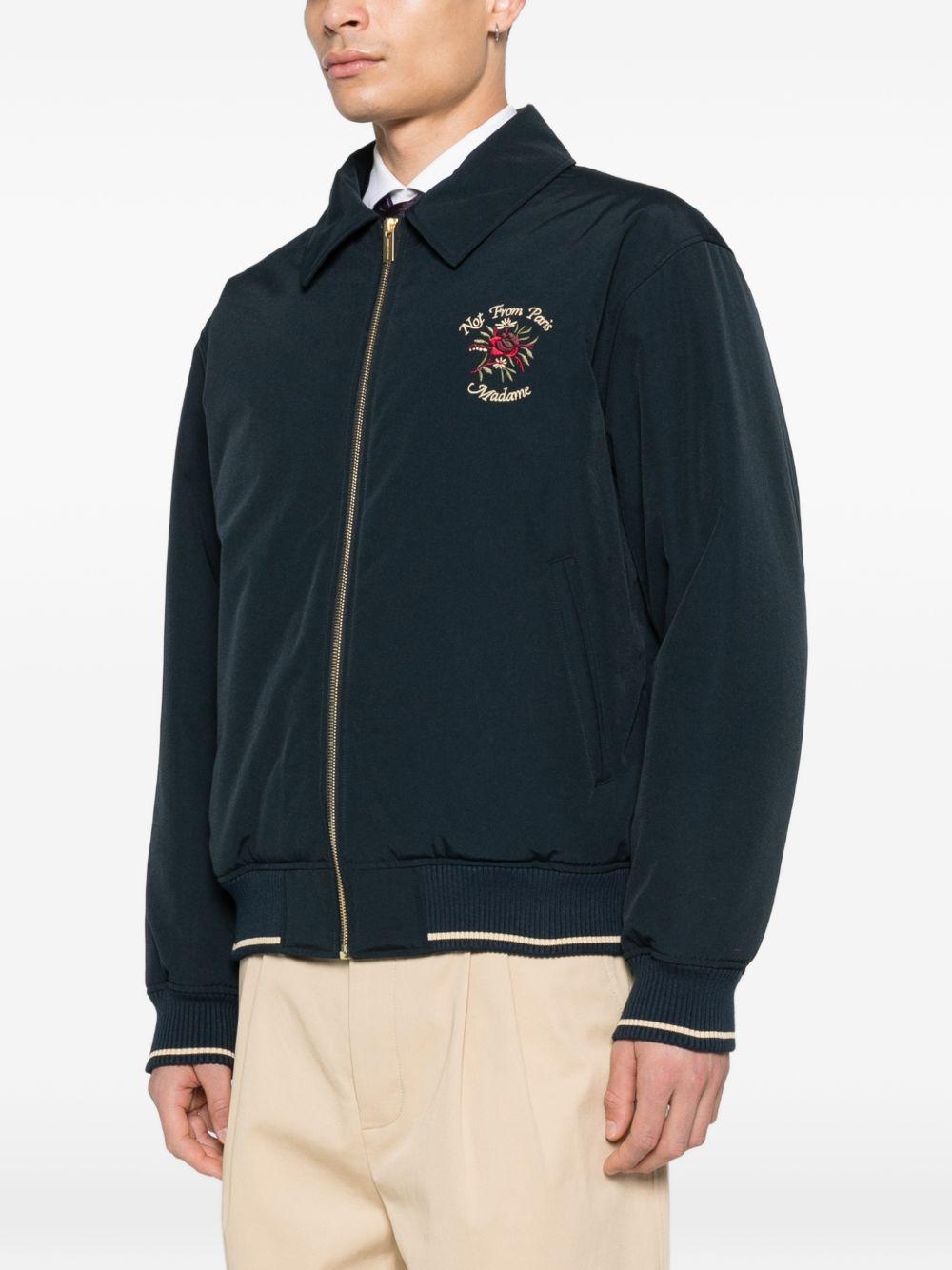 Bomber con ricamo in blue navy Drole De Monsieur - uomo 