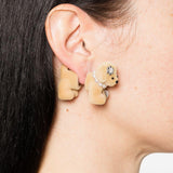 Orecchini a forma di cucciolo in beige Yvmin - donna 