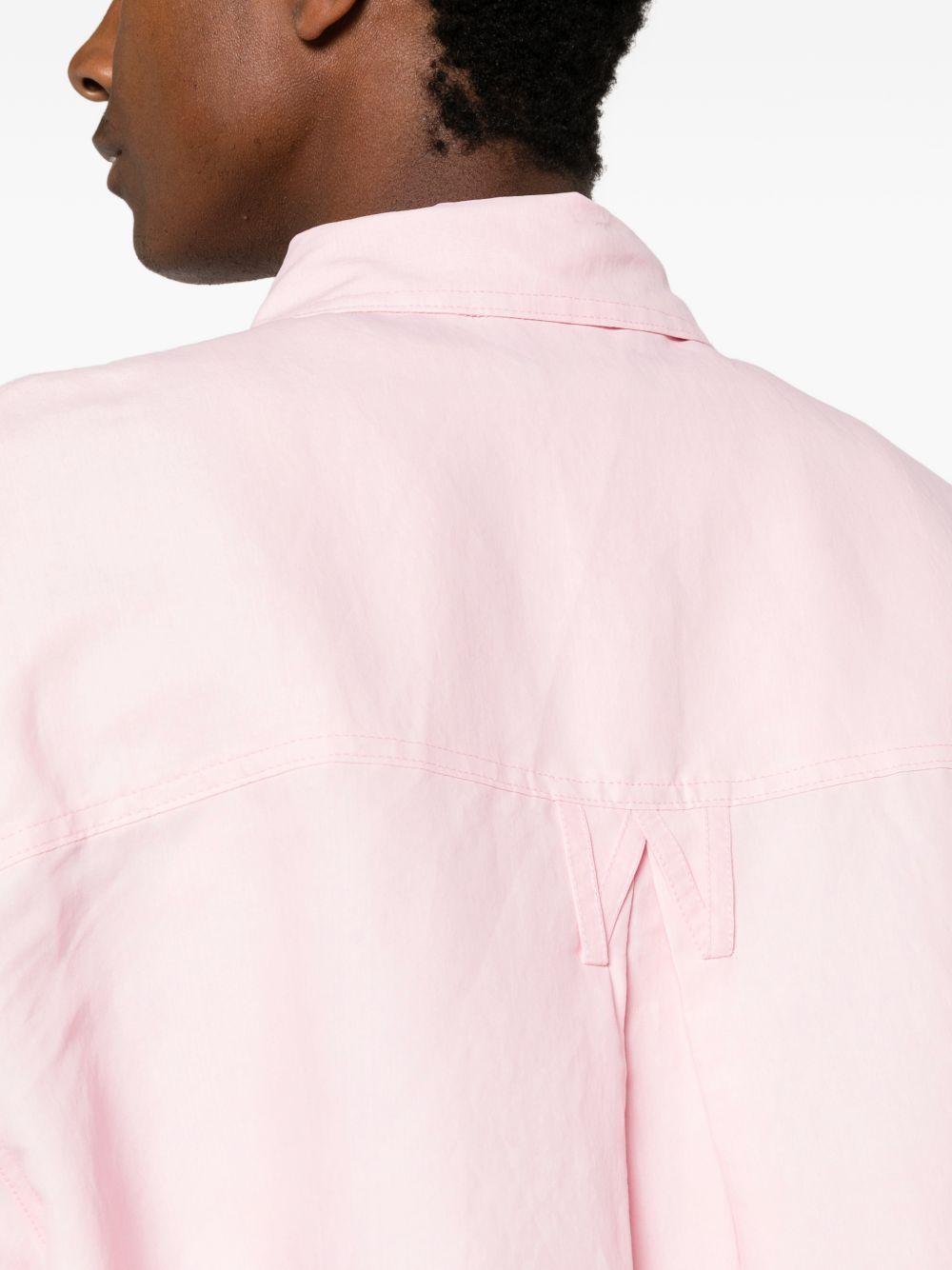Camicia a maniche corte con tasca a patta in Corcoran in rosa Willy chavarria - uomo 