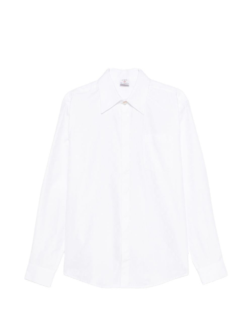 Camicia con stampa monogram in bianco Casablanca - uomo 