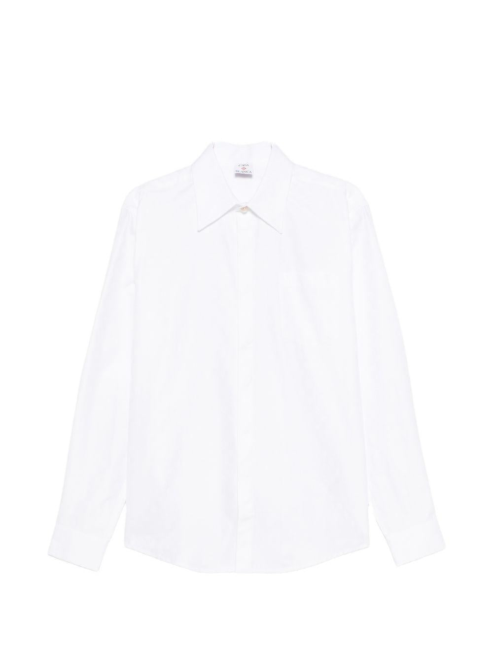 Camicia con stampa monogram in bianco Casablanca - uomo 