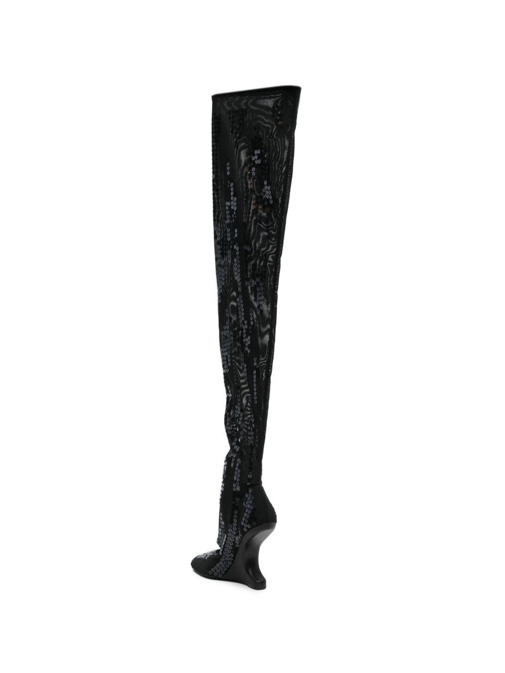 Stivali con paillettes in nero Rick owens lilies - donna 
