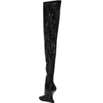 Stivali con paillettes in nero Rick owens lilies - donna 