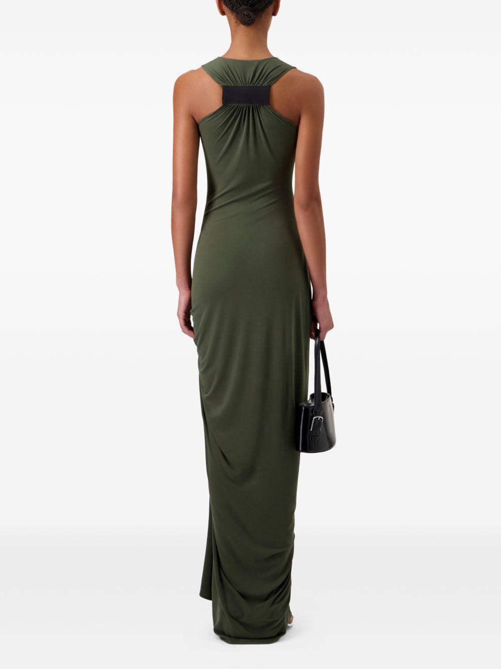 Abito lungo drappeggiato in verde militare Coperni - donna 