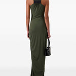 Abito lungo drappeggiato in verde militare Coperni - donna 