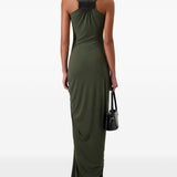 Abito lungo drappeggiato in verde militare Coperni - donna 