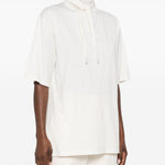 T-shirt con foulard in avorio Lemaire - donna 