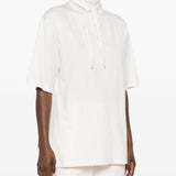 T-shirt con foulard in avorio Lemaire - donna 