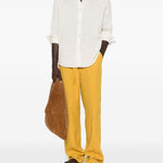 Pantaloni con coulisse in vita e piega stirata in giallo Second layer - uomo 