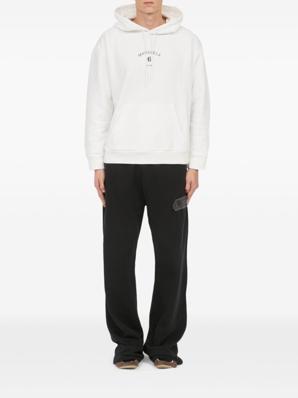 Felpa con cappuccio in bianco Mm6 maison margiela - uomo 