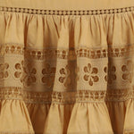 Gonna mini ricamata in beige CHARO RUIZ IBIZA 1989 