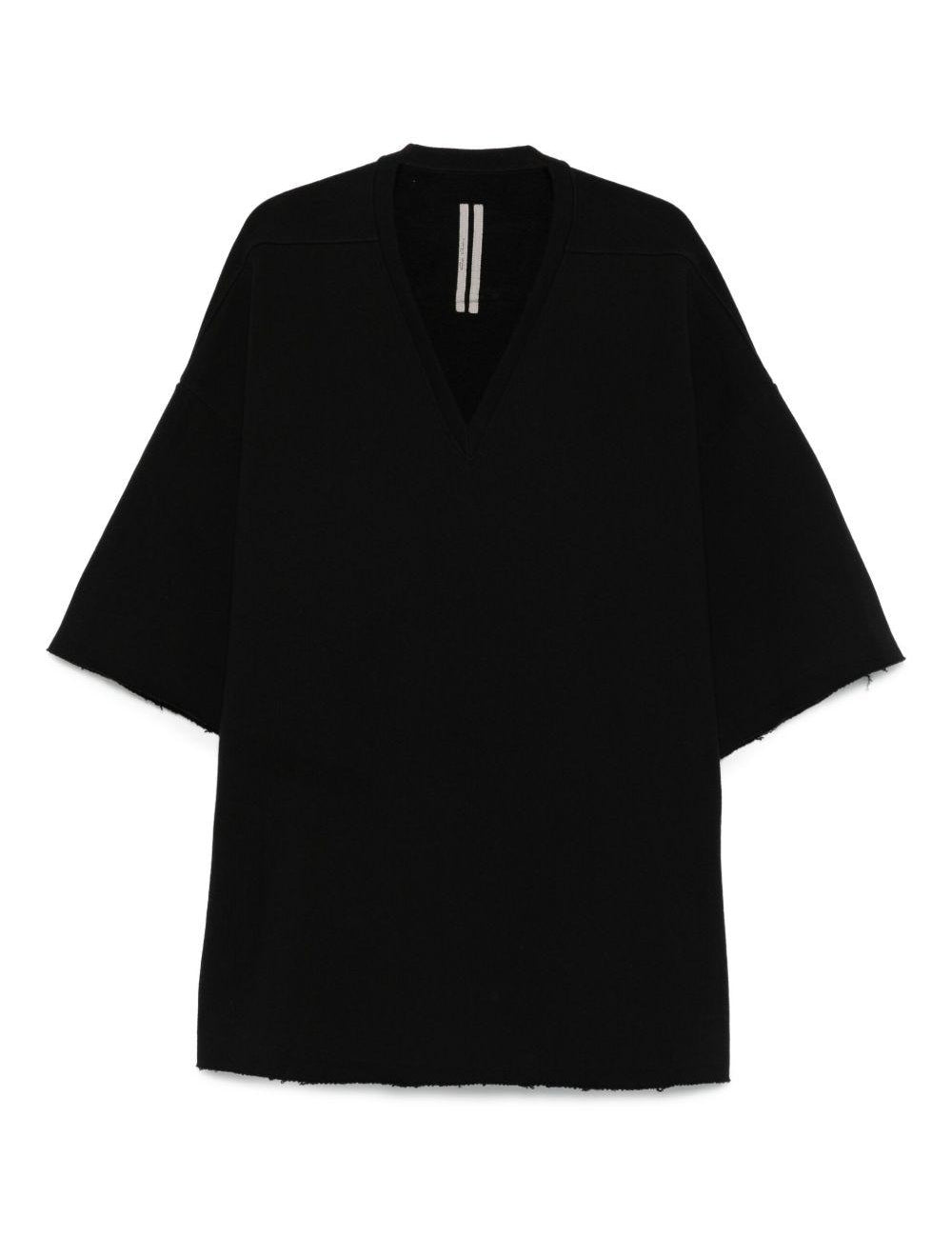T-shirt con scollo a v in nero Rick owens - uomo 