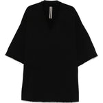 T-shirt con scollo a v in nero Rick owens - uomo 