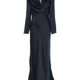 Abito lungo con scollo a scialle in blu Rotate - donna 